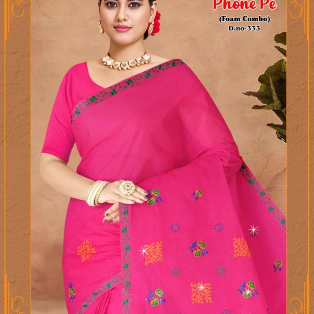 Premium Embroidered Cotton Saree Collection for Women shuti ko saree - image 3