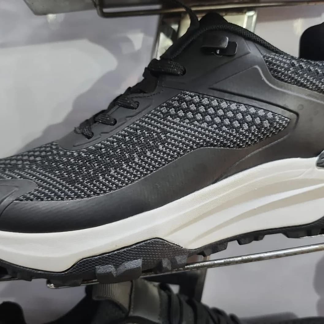 Beige Knitted Mesh Athletic Shoe - image 3