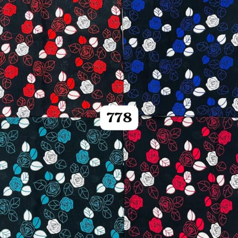 Premium Floral Printed Cotton Fabric (Design No. 752)   per meter price 145 - image 3