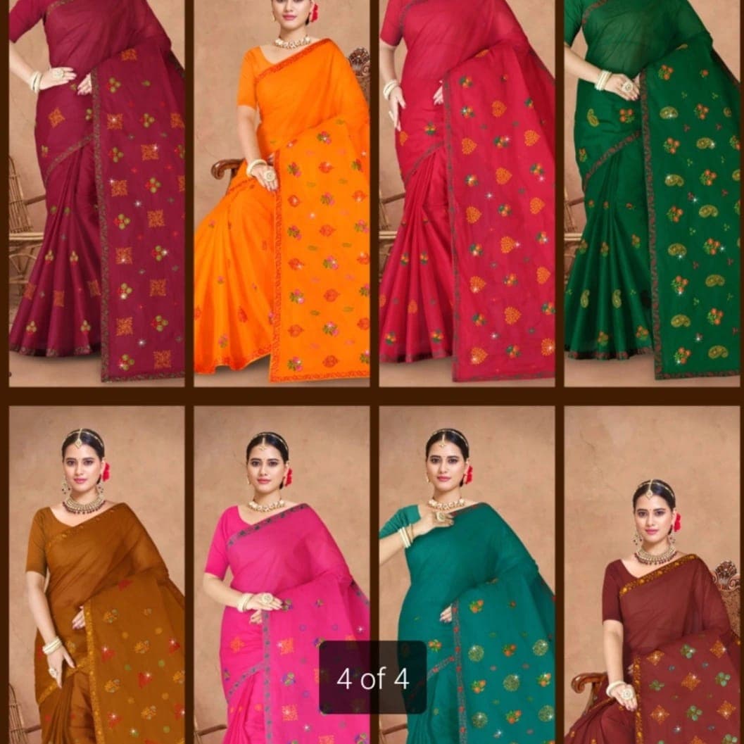 Premium Embroidered Cotton Saree Collection for Women shuti ko saree - image 4