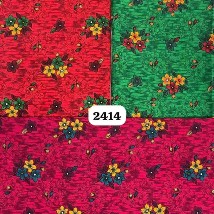 Premium Floral Printed Cotton Fabric (Design No. 752)   per meter price 145 - image 4