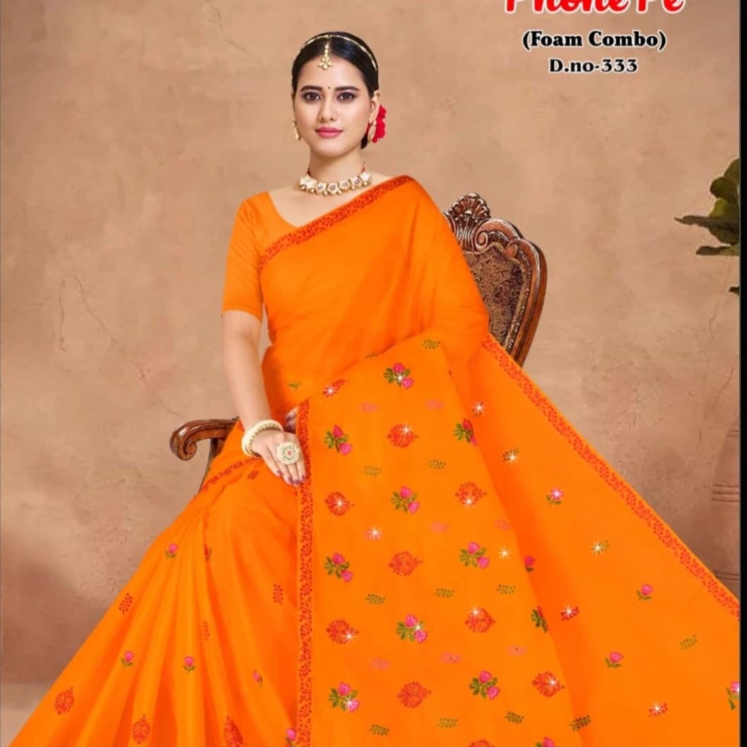 Premium Embroidered Cotton Saree Collection for Women shuti ko saree - image 2