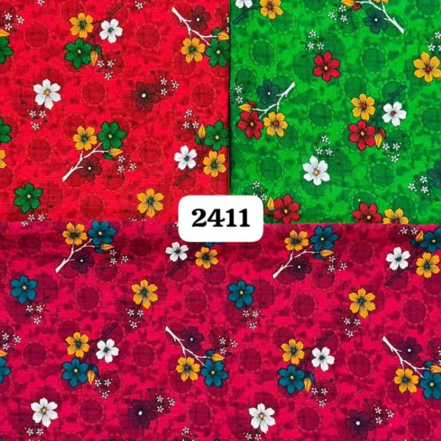Premium Floral Printed Cotton Fabric (Design No. 752)   per meter price 145 - image 6