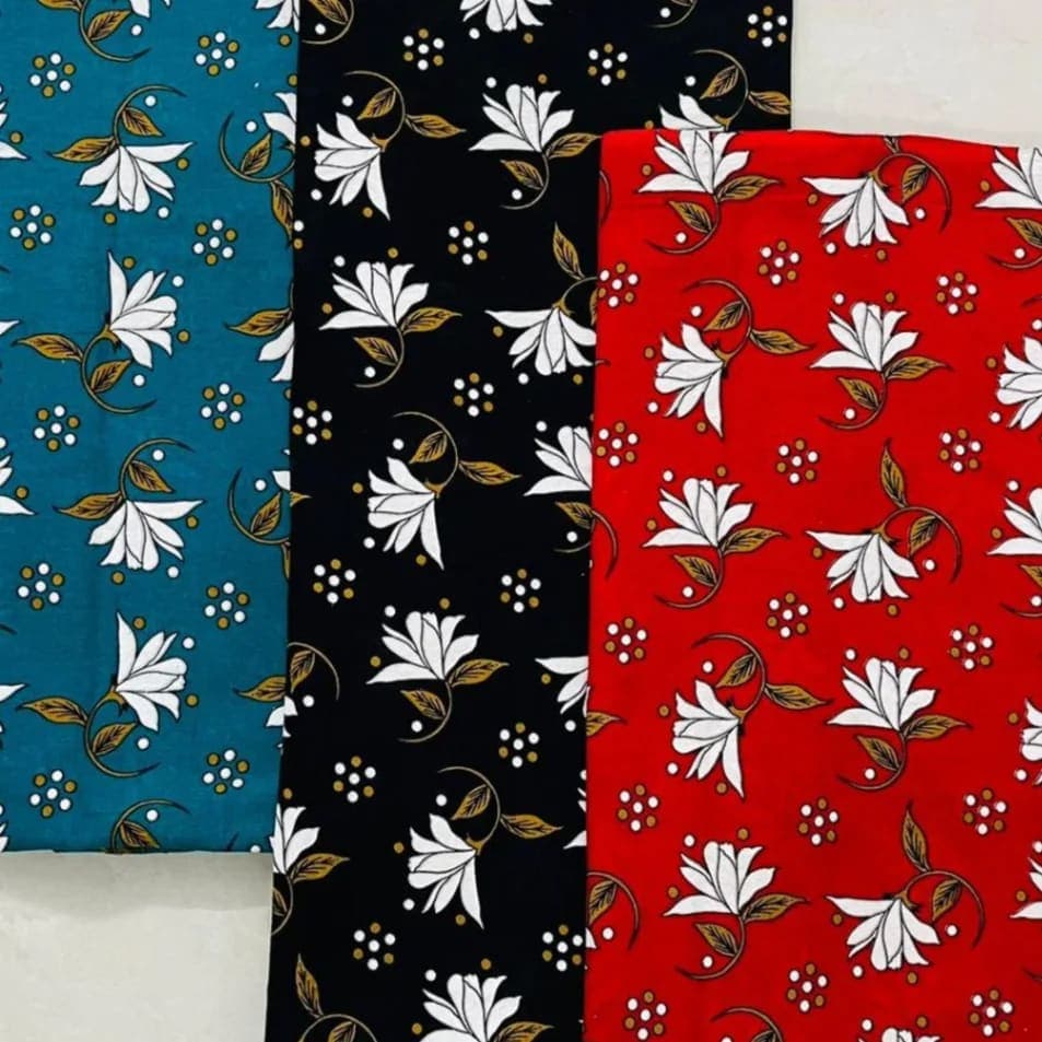 Premium Floral Printed Cotton Fabric (Design No. 752)   per meter price 145 - image 7
