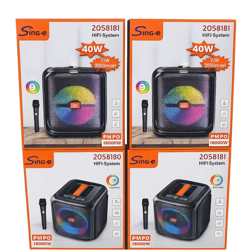 Sing-e ZQS8180 / ZQS8181 Portable HiFi Bluetooth Speaker with LED Lights & Wireless Microphone - image 1