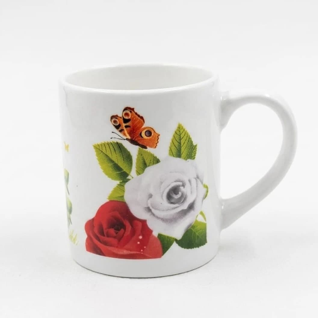 Elegant Rose & Butterfly Design Ceramic Tea/Coffee cu - image 1