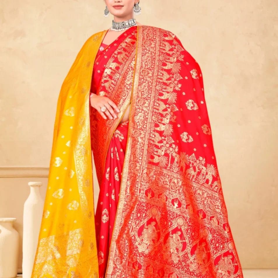 Wholesale Premium Banarasi Silk Saree Collection for Women | Traditional Zari Woven Designer Saree with Rich Pallu | Wedding & Festive Wear - image 1