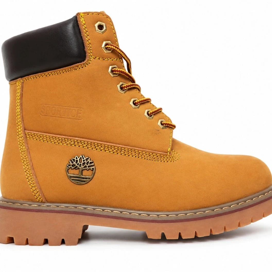  genuine leatgeer made in nepal ..Premium Men's Nubuck Leather Ankle Boots – Lace-Up Casual, Outdoor & Work Boots (Tan) - image 1