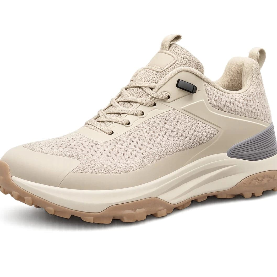 Beige Knitted Mesh Athletic Shoe - image 1