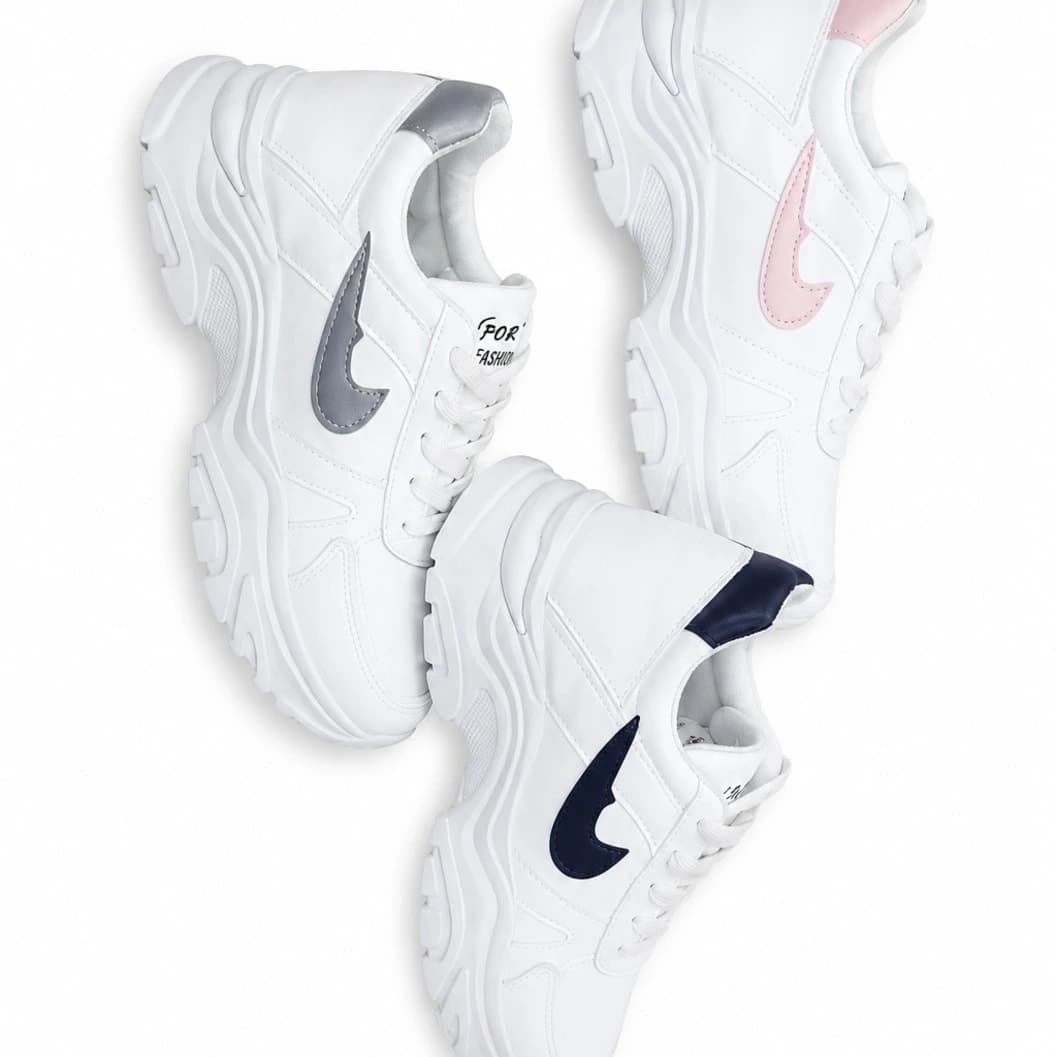 Premium Women's Chunky Sneakers – Lightweight Casual Walking & Fashion Shoes (White) - image 1
